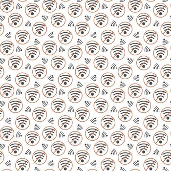 Internet gratis sin costura modelo para vacaciones con cruzado inalámbrico señales y nubes No Wifi vector