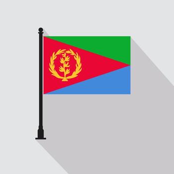 plano eritrea rectángulo bandera polo en oficial colores vector