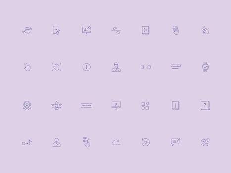Disconnected UI UX Onboarding and User Guide Icons Collection vector