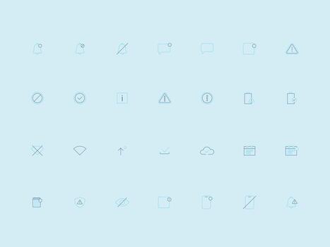 Duotone UI UX Notifications and Alerts Icons Collection vector