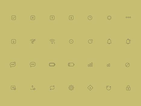 Cuteline UI UX Status and Indicator Icons Collection vector