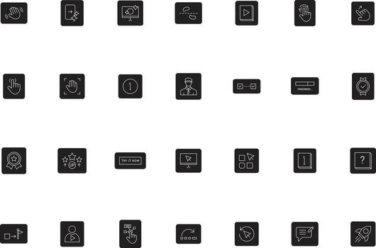 Apps UI UX Onboarding and User Guide Icons Collection vector