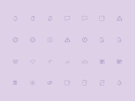 Disconnected UI UX Notifications and Alerts Icons Collection vector