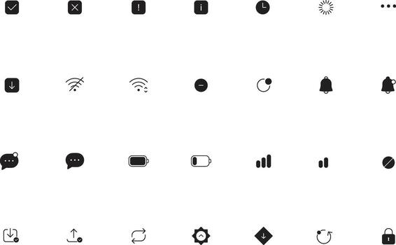 Button UI UX Status and Indicator Icons Collection vector