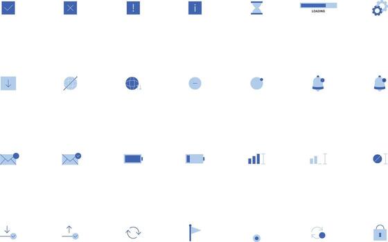 Duocolor UI UX Status and Indicator Icons Collection vector