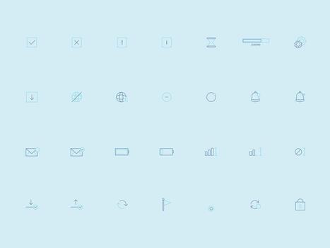 Duotone UI UX Status and Indicator Icons Collection vector