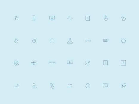Duotone UI UX Onboarding and User Guide Icons Collection vector