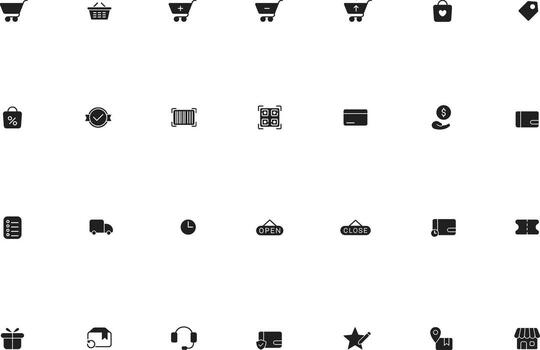 botón ui ux mi comercio íconos colección vector