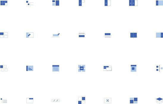 Duocolor UI UX Layout and Structure Icons Collection vector