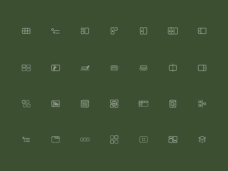 Bold UI UX Layout and Structure Icons Collection vector