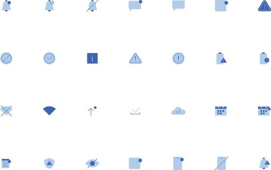 Duocolor UI UX Notifications and Alerts Icons Collection vector