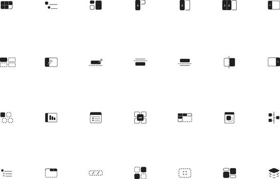 Button UI UX Layout and Structure Icons Collection vector
