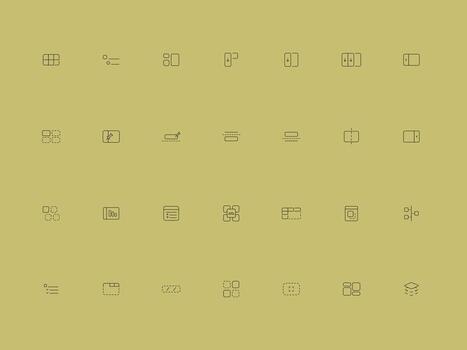 Cuteline UI UX Layout and Structure Icons Collection vector