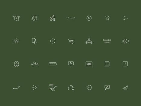 Bold UI UX Onboarding and User Guide Icons Collection vector