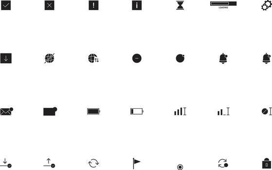 Solid UI UX Status and Indicator Icons Collection vector