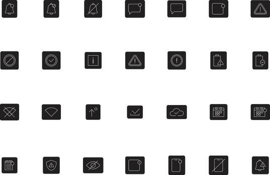 Apps UI UX Notifications and Alerts Icons Collection vector