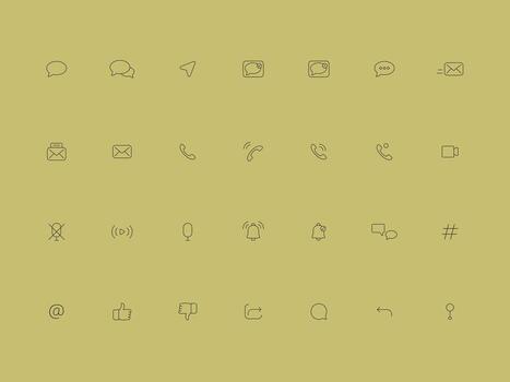 Cuteline UI UX Social And Communication Icons Collection vector