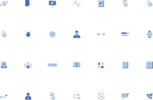 Duocolor UI UX Onboarding and User Guide Icons Collection vector
