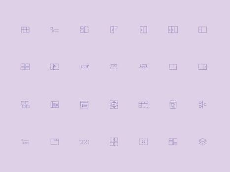 Disconnected UI UX Layout and Structure Icons Collection vector