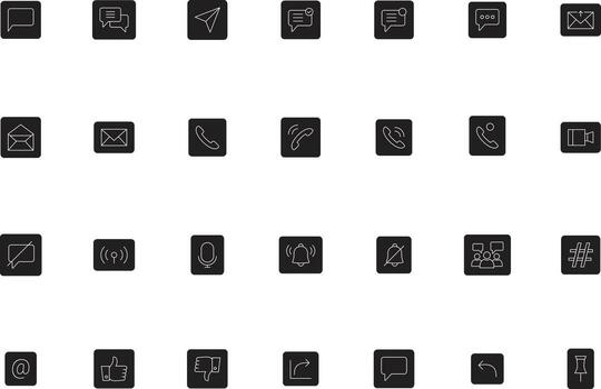 aplicaciones ui ux social y comunicación íconos colección vector