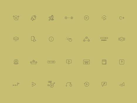Cuteline UI UX Onboarding and User Guide Icons Collection vector
