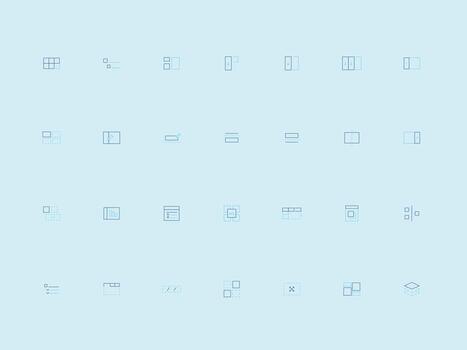 Duotone UI UX Layout and Structure Icons Collection vector