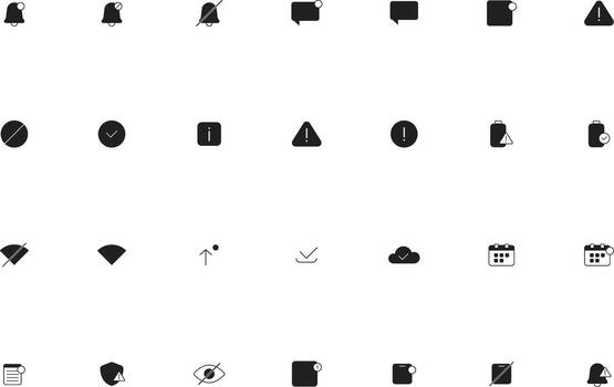 Button UI UX Notifications and Alerts Icons Collection vector