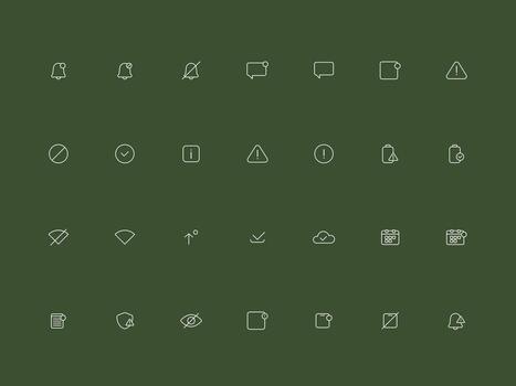 Bold UI UX Notifications and Alerts Icons Collection vector