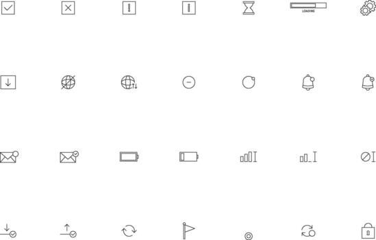 Linear UI UX Status and Indicator Icons Collection vector