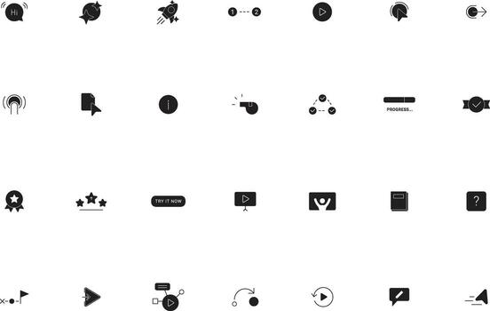 Button UI UX Onboarding and User Guide Icons Collection vector