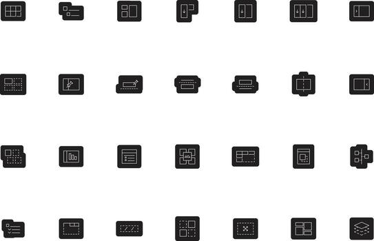 Apps UI UX Layout and Structure Icons Collection vector