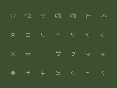 negrita ui ux social y comunicación íconos colección vector