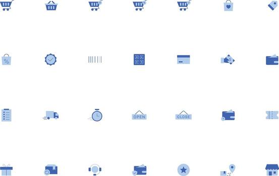 duocolor ui ux mi comercio íconos colección vector