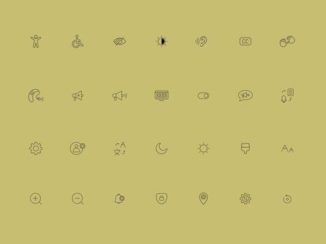 Cuteline UI UX Accessibility and Preferences Icons Collection vector