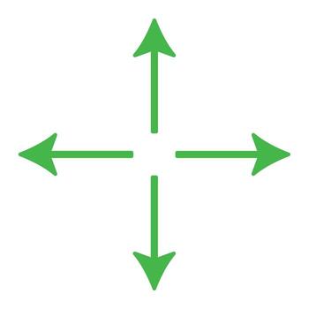 Abstract green line arrow for move tool flat icon design vector