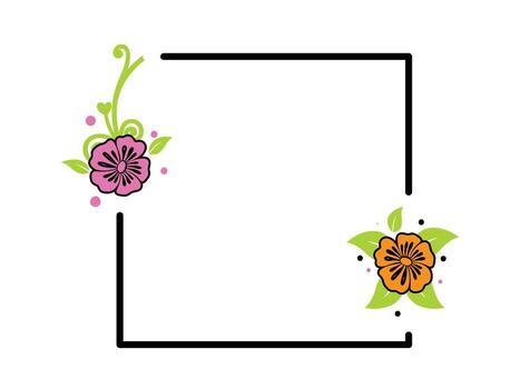 abstract design of rectangle shape with floral wreath illustration vector