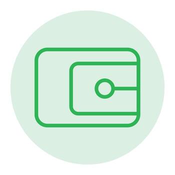 abstract green color digital wallet flat icon design vector