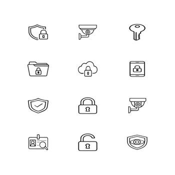 seguridad y intimidad icono haz vector