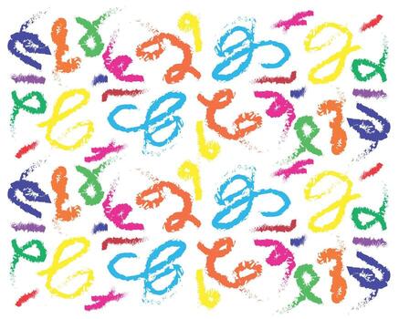 Colorful Abstract Brush Stroke Pattern - Vibrant Artistic Curvy Texture Background for Design Projects vector