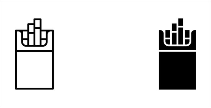 A pack of cigarettes or cigarette box icon set for apps and websites on white background vector