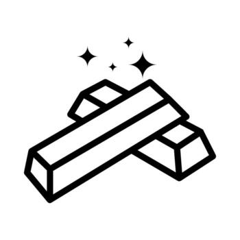 Gold icon . stack of gold icon. Shining gold bar in outline and flat symbol illustration. graphic illustration. Suitable for website design, logo, app, template, and ui. vector