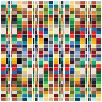 un sorprendentes modelo presentando cuadrícula en múltiple colores, exhibiendo un juguetón y energético estético. vector