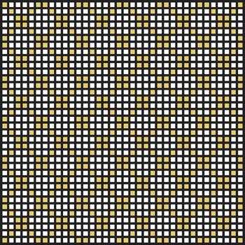 A patterned grid of alternating white and light gold squares outlined in black, creating a visually striking and repetitive design. vector