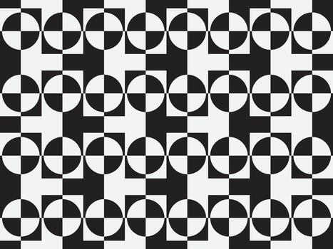 negro y blanco modelo presentando un serie de superposición círculos arreglado en un geométrico diseño. vector