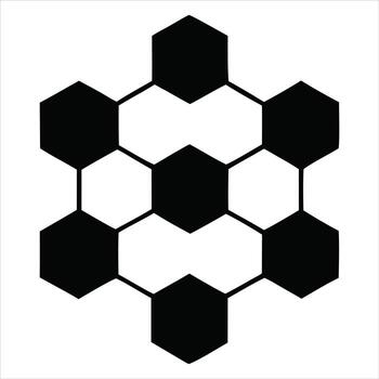 Black hexagon pattern abstract geometric vector