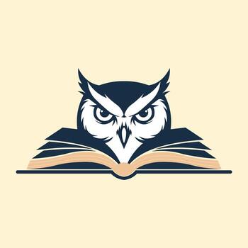 Wise Owl Reading Book Symbol of Knowledge and Wisdom vector
