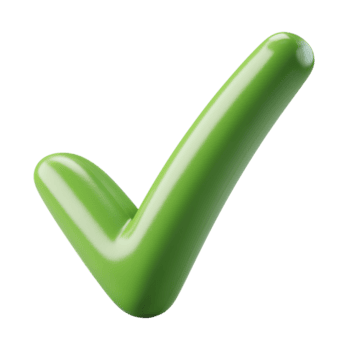 Smooth green checkmark with elegant curved design, isolated on transparent background png