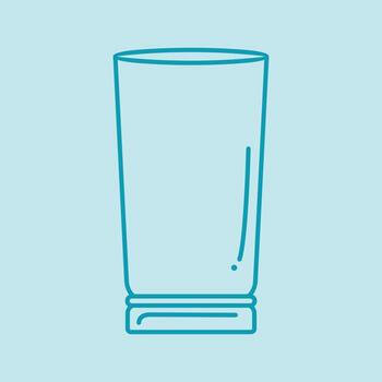minimalista contorno icono de un vacío Bebiendo vaso, un sencillo línea Arte ilustración para bebida, bar, y batería de cocina conceptos vector