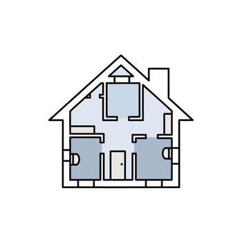 Blueprint House Floor Plan Design Illustration Property Structure Building Scheme Engineering Template vector