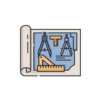 Blueprint Illustration for Architectural and Engineering Design Projects vector